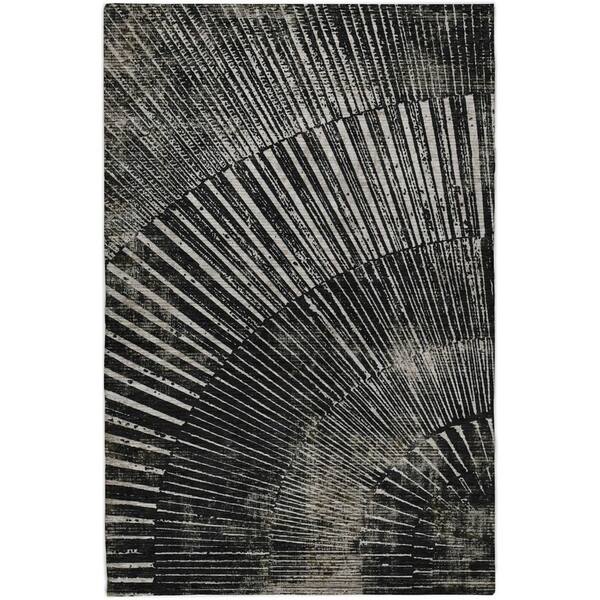 Dream Shag Premium Machine Washable Abstract ADS542 Black 3 ft. x 5 ft. Area Rug