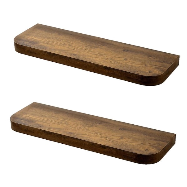 23.6 in. W x 7.6 in. D Brown Decorative Wall Shelf