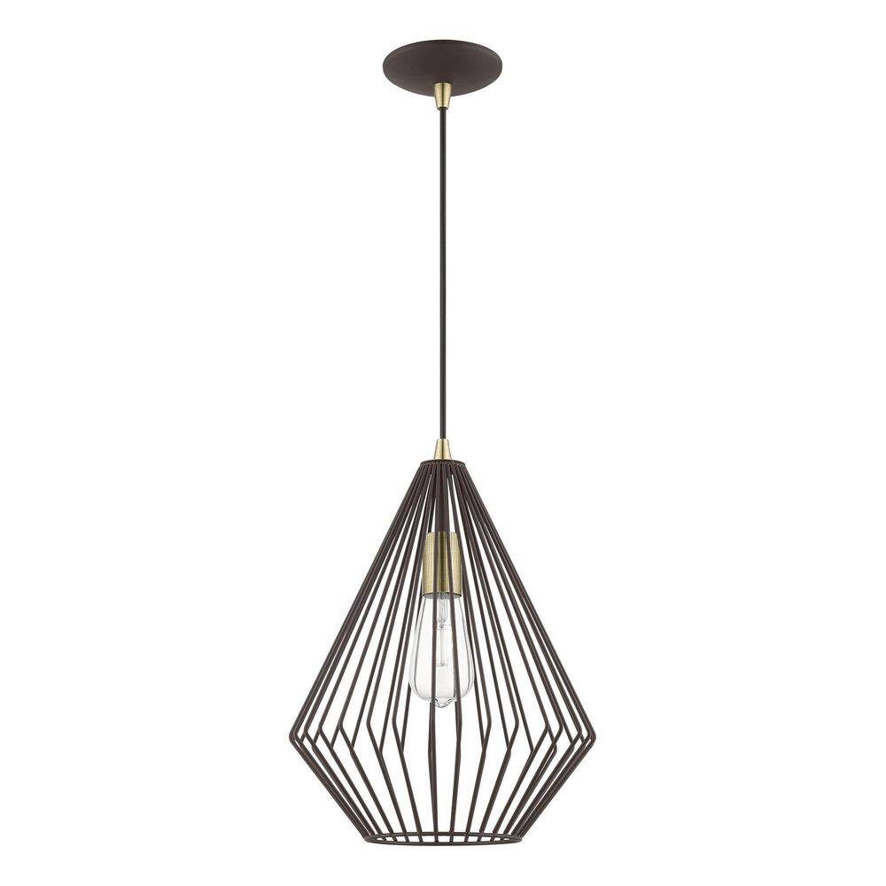 Linz Geometric Bronze & Antique Brass 1-Light Pendant
