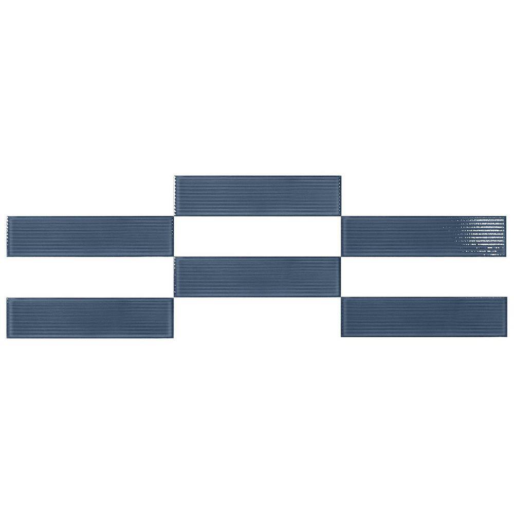 Stacy Garcia Blue Polished Porcelain Subway Wall Tile 4" x 16"