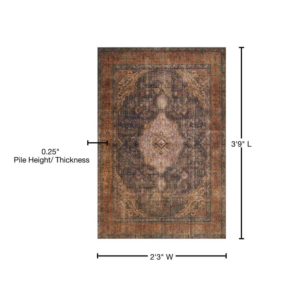 Loren Plum and Multicolor Vintage Accent Rug 2'-3" x 3'-9"