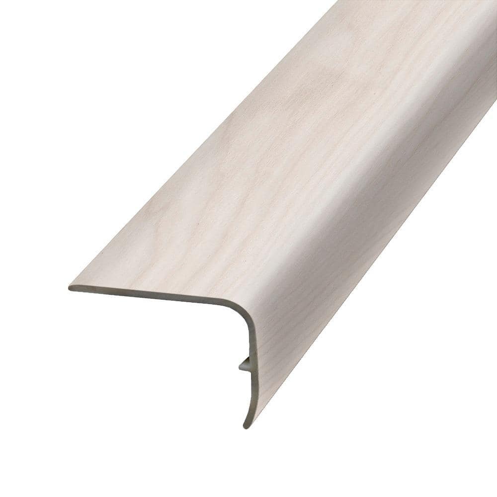 PERFORMANCE ACCESSORIES Arctic 1.32 in. Thick x 1.88 in. Wide x 78.7 in. Length Vinyl Stair Nose Molding, Light -  VSNP-05951
