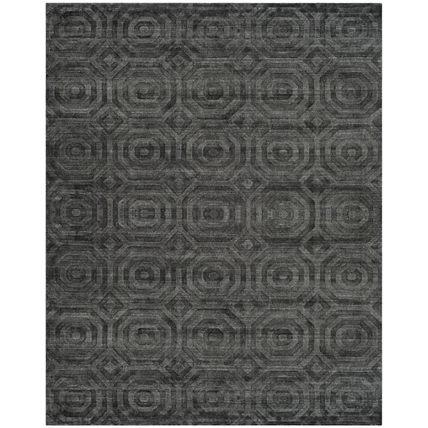 Elements 9 ft. x 12 ft. Dark Gray High-Low Geometric Area Rug