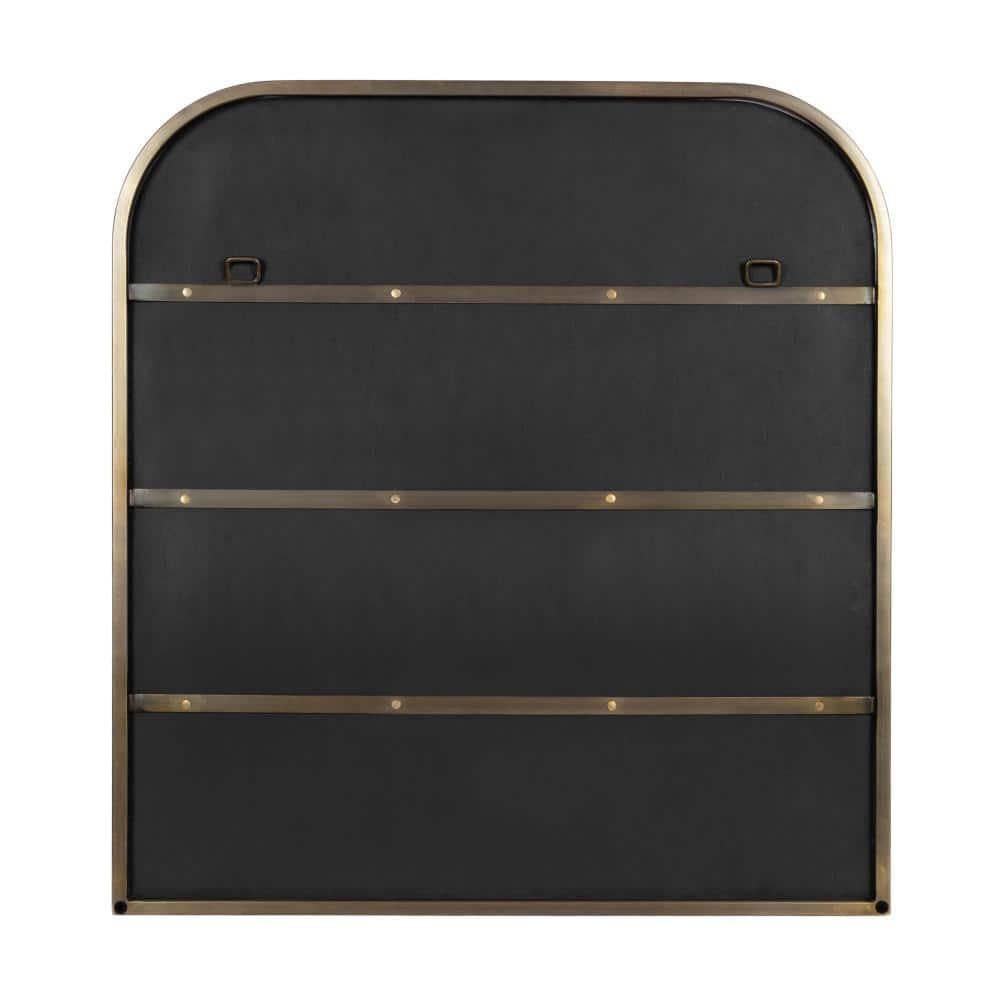 Gold Arched Metal Vanity Wall Mirror, 28 x 30