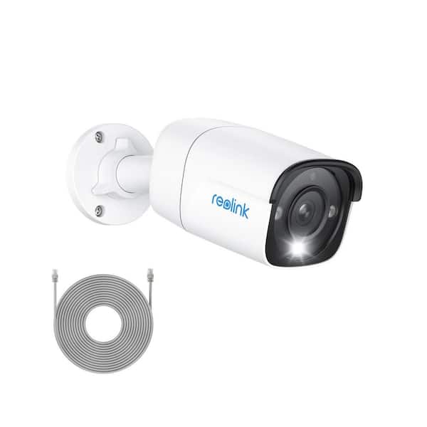 2MP Add-On Outdoor HD Hardwired Network Bullet POE Security Camera with Night Vision (White, 2-Pack)