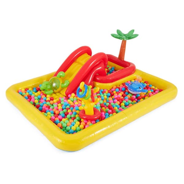 Intex Yellow Vinyl Inflatable Ocean Play Center Pool with