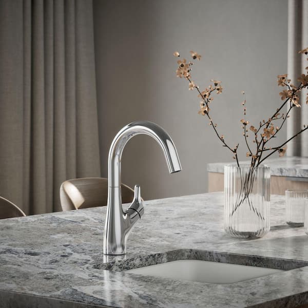 Rival Single-Handle Bar Sink Faucet in Polished Chrome