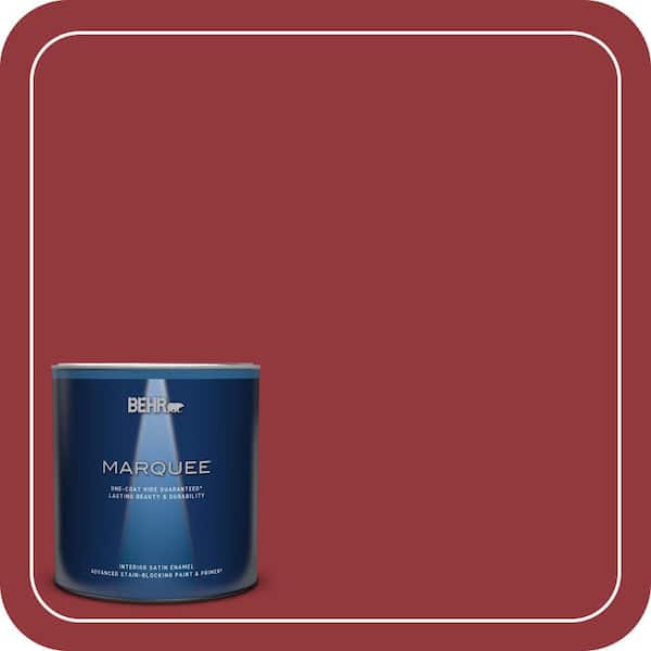 BEHR MARQUEE 1 qt. #ECC-32-3 Cherry Tree Satin Enamel Interior Paint & Primer