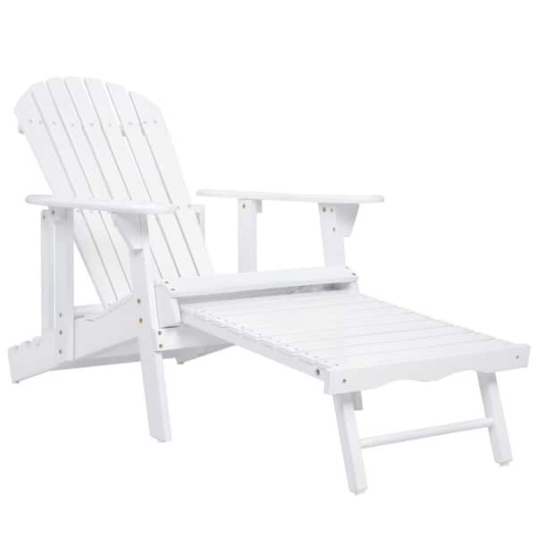 White Acacia Wood Adirondack Chair Set of 1
