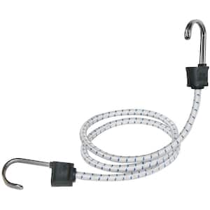 24 in. White Marine Bungee Cord with Stainless Steel Hooks