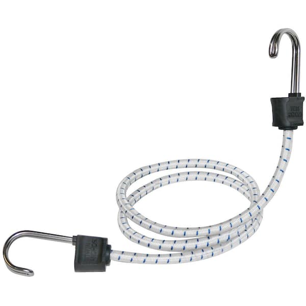Keeper 24 in. White Marine Bungee Cord with Stainless Steel Hooks