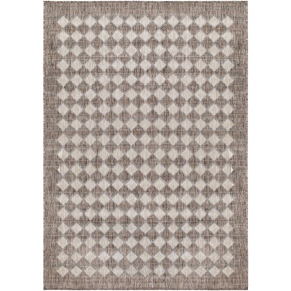 Galey Alix Mulberry 9 ft. 2 in. x 12 ft. Indoor/Outdoor Area Rug, Brown Area Rug