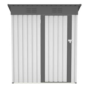 5 ft. x 3 ft. Metal Outdoor Storage Shed Galvanized Lockable Doors Tool Storage Shed for Trash Cans, 15.88 sq. ft.