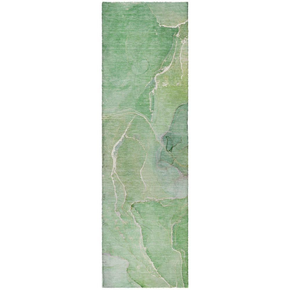 Dream Shag Premium Machine Washable Abstract ADS511 Green 2 ft. x 7 ft. Runner Rug price history on PriceWatchPro