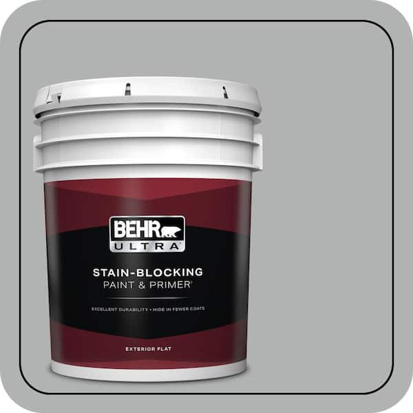 BEHR ULTRA 5 gal. #PPU26-08 Silverstone Flat Exterior Paint & Primer