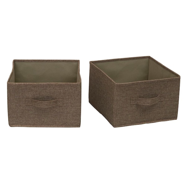 HOUSEHOLD ESSENTIALS Wide Closet Organizer Drawers 2-Pack, Hanging Shelf Drawers, Poly Linen with Sturdy Frame