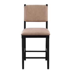 Oslo Tan Cushioned Black Counter Height Chair Set of 2