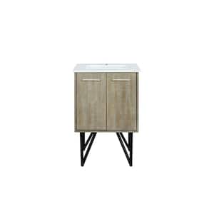 Lancy 24 in W x 20 in D Rustic Acacia Bath Vanity and Cultured Marble Top