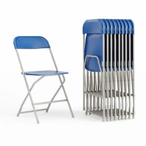 Blue Metal Folding Chair (Set of 10)