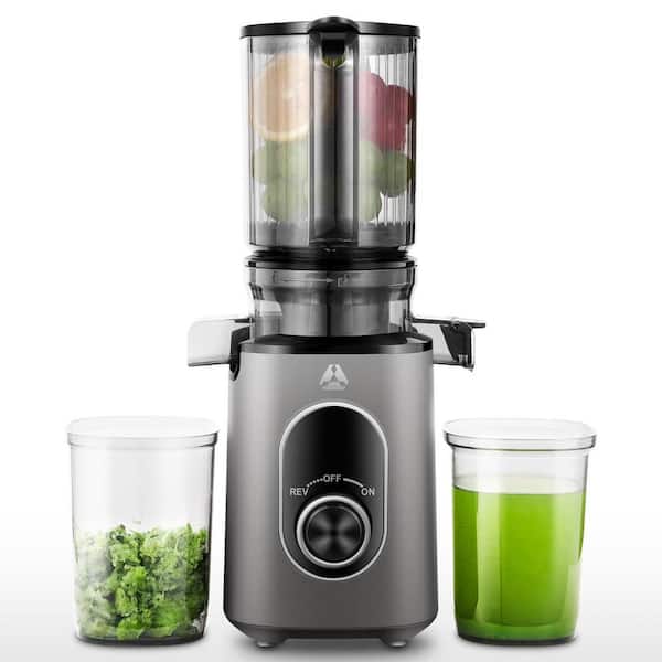 150 W 45 oz. Gray Masticating Juicer with 4.35 in. Extra Wide Feed Chute, 50 RPM Slow Cold Press Juicer with Large Auger
