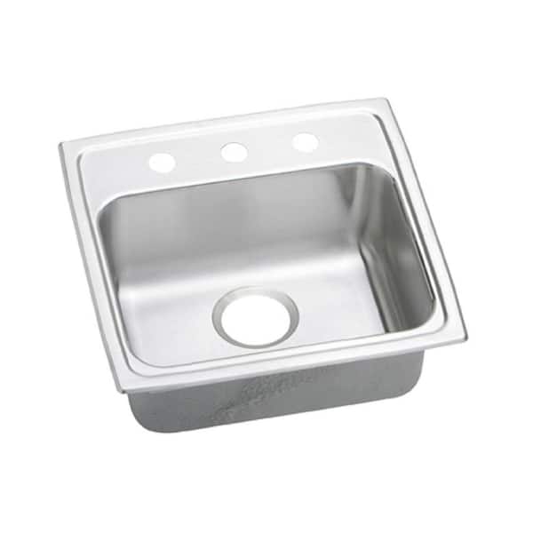 Lustertone 19 in. Drop-in Single Bowl 18-Gauge Stainless Steel Kitchen ADA Sink Only
