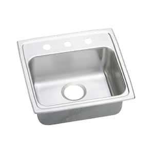 Lustertone 19in. Drop-in 1 Bowl 18 Gauge  Stainless Steel Sink Only and No Accessories