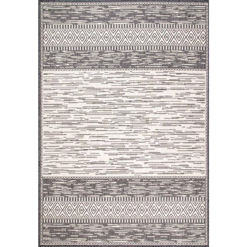 Lana Striped Gray 9 ft. x 13 ft. Indoor/Outdoor Patio Area Rug price history on PriceWatchPro