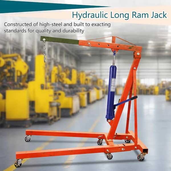 3 Ton Capacity Long Hydraulic Ram Jack with Handle, Engine Lift