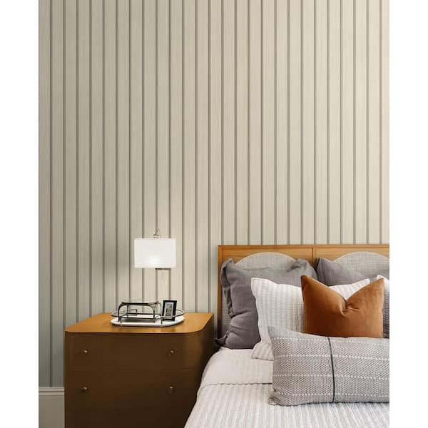 STACY GARCIA HOME Neutral Faux Wooden Slats Vinyl Peel and Stick Wallpaper  Roll (Covers 30.75 sq. ft.) SG12103 - The Home Depot