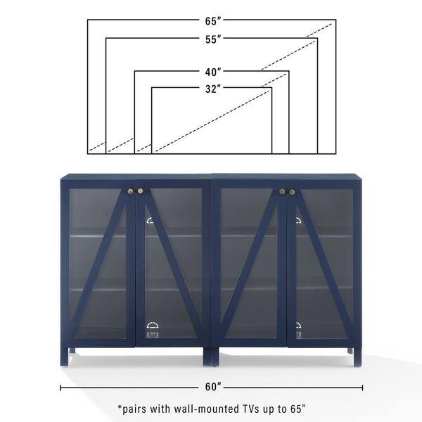 Crosley Furniture Cassai Stackable Storage Pantry - Navy