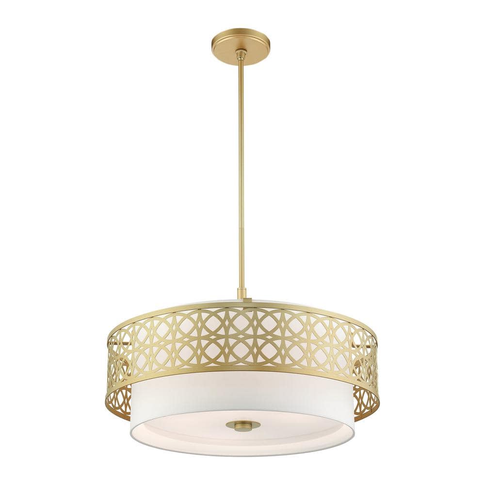Calinda Soft Gold 5-Light Drum Pendant Chandelier