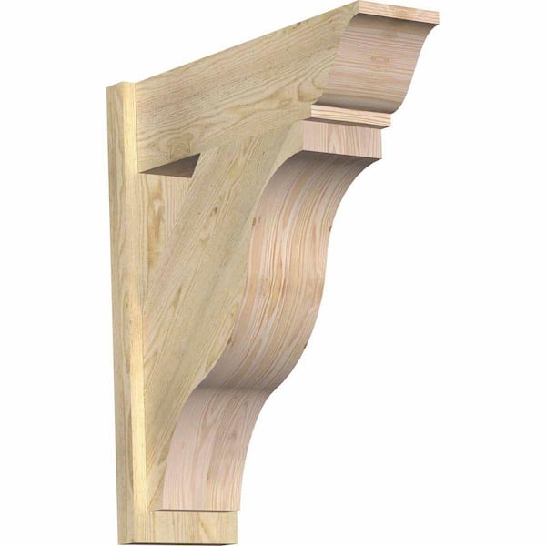 Ekena Millwork 8 in. x 30 in. x 26 in. Fuston Traditional Rough Sawn Douglas Fir Outlooker