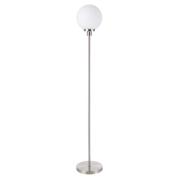 Merra 60 in. Brushed Nickel Novelty Torchiere Standing Floor Lamp with 9-Watt LED Nightlight Included