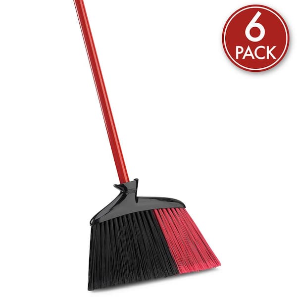 14 in. Extra-Large Indoor/Outdoor Angle Broom with Steel Handle (6-Pack)
