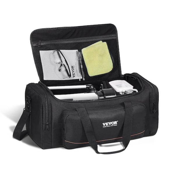 VEVOR 22in. Black Telescope Case with Fixed Buckles Multi-Pocket and Detachable Divider Briefcase for Shock-Absorbent ( S )
