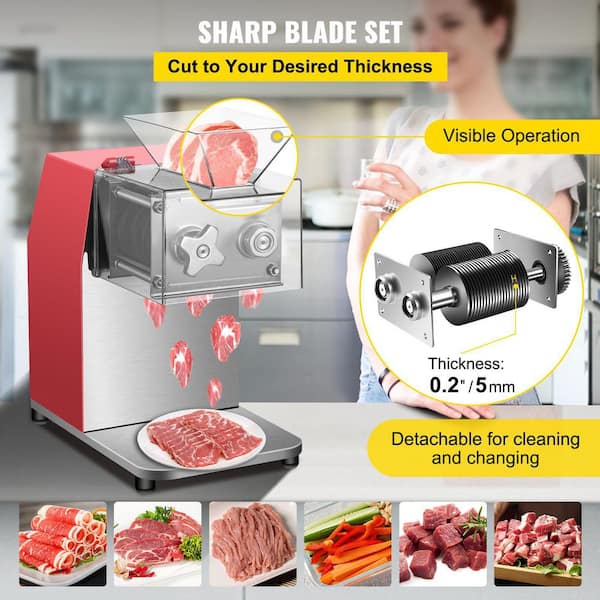 Winado Electric 7.5 Food Slicer Machine Commercial Home, Silver 