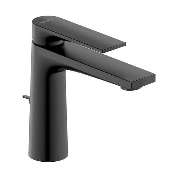 Tulum by Starck 1 Handle Single Hole Bathroom Sink Faucet with Drain and Hot/Cold Indicators in Matte Black