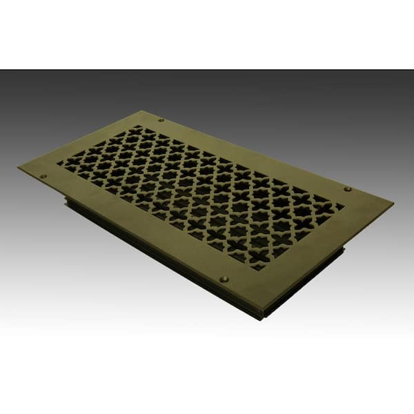 SteelCrest Victorian 14 in. x 6 in. Oil Rubbed Bronze Powder Coat Steel Wall Ceiling Vent with Opposed Blade Damper