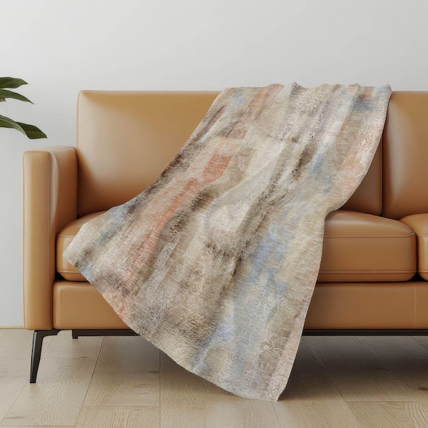 Premium Machine Washable ASB537 Beige 50 in. x 70 in. Sherpa Throw Blanket