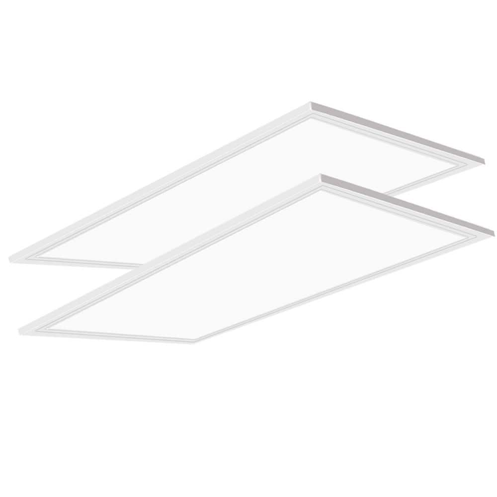2 ft. x 4 ft. LED Flat Panel Light 7800 Lumens Integrated Emergency Battery Backup, 5000k White, 120/277-Volt (2-Pack) price history on PriceWatchPro