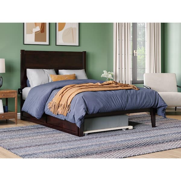 AFI NoHo Espresso Full Solid Wood Platform Bed with Twin Trundle