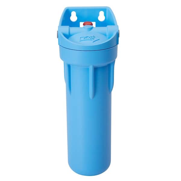 OmniFilter Undersink Housing Filtration System with Integrated Bracket in Blue
