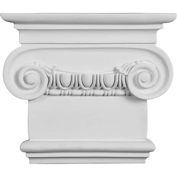 Ekena Millwork 10-3/8 in. x 7-1/2 in. x 2-5/8 in. Polyurethane Classic Ionic Small Onlay Corbel