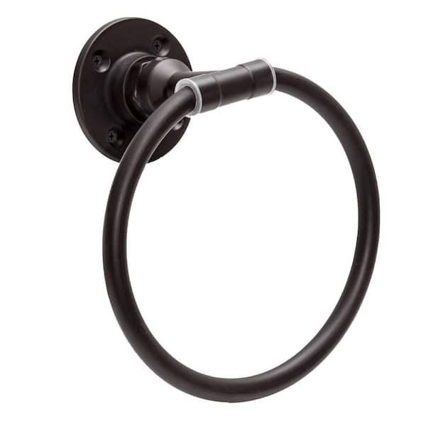 Design House Kimball Towel Ring in Satin Black