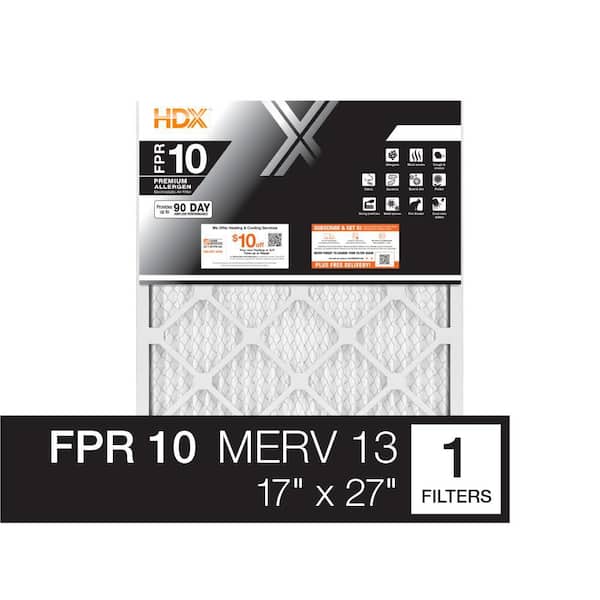 17 in. x 27 in. x 1 in. Premium Pleated Air Filter FPR-10, MERV-13