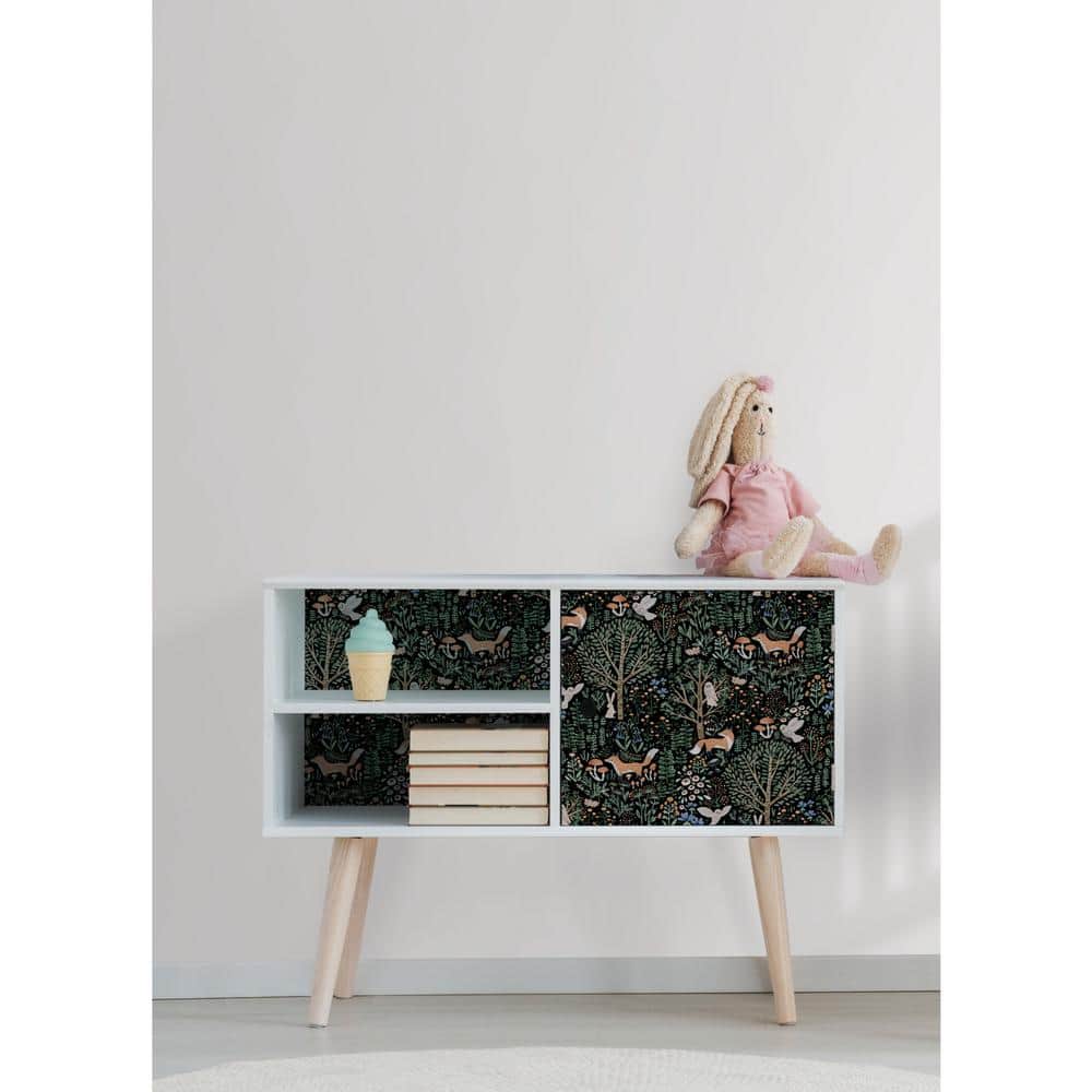 Black and Multicolor Non-glossy Peel and Stick Wallpaper