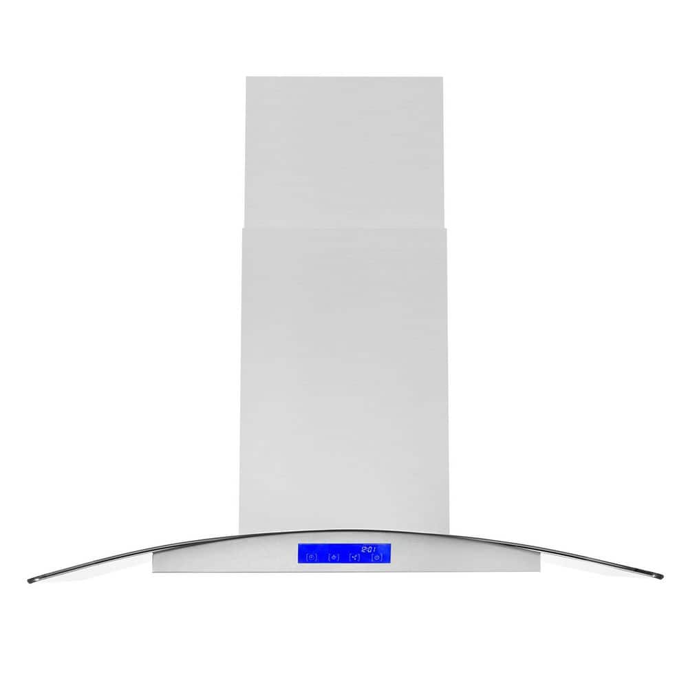 Cosmo 36" Stainless Steel Convertible Island Range Hood with LED Lighting