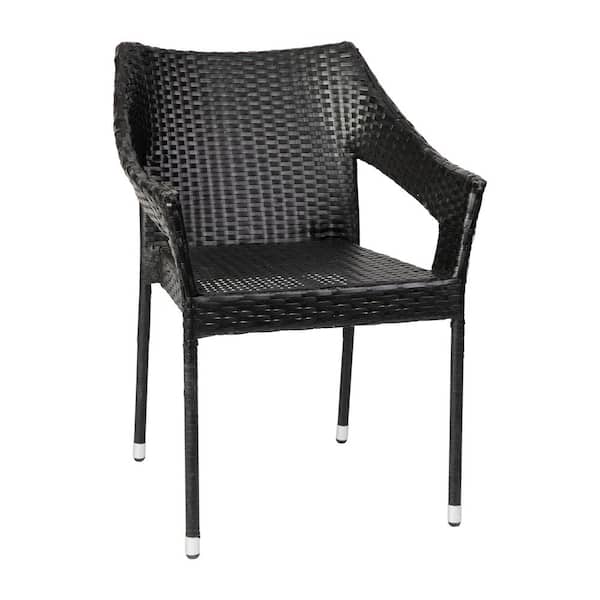 Carnegy Avenue Black Wicker/Rattan Outdoor Dining Chair