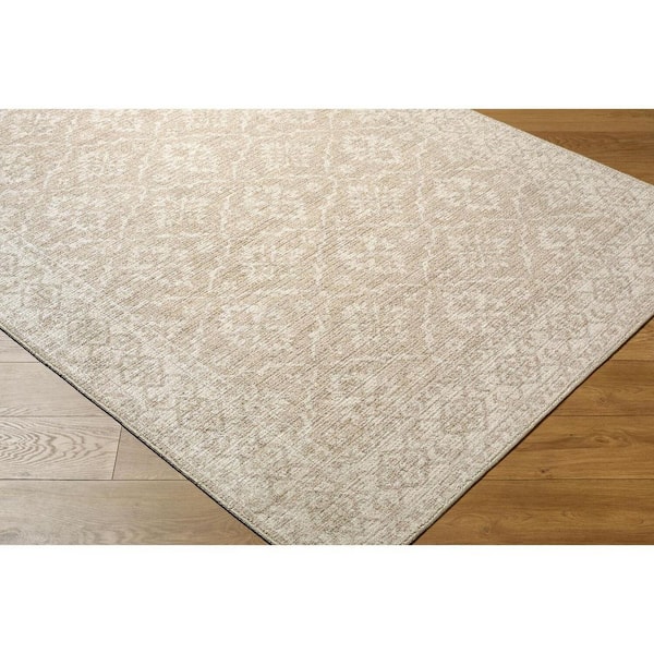 Nabela Noor Home Aram Oatmeal Traditional 2 ft. x 7 ft. Machine Woven Area Rug