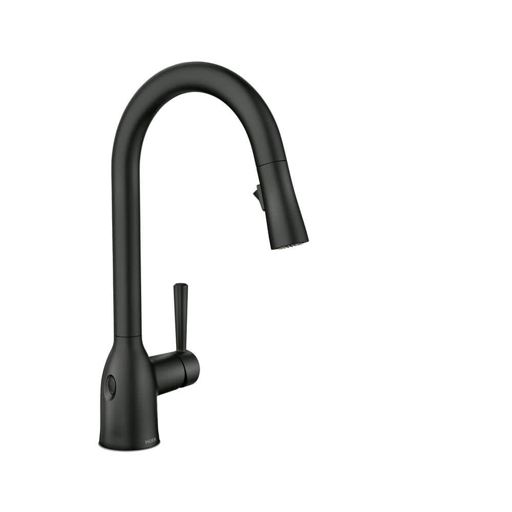 Moen 87233Ew Adler 1.5 GPM Single Hole Pull Down Kitchen Faucet - Black ...